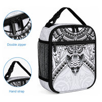 New Zealand Morepork Lunch Bag Maori Pattern White LT05 - Polynesian Pride