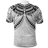 New Zealand Morepork Polo Shirt Maori Pattern White LT05 - Polynesian Pride