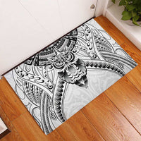 New Zealand Morepork Rubber Doormat Maori Pattern White