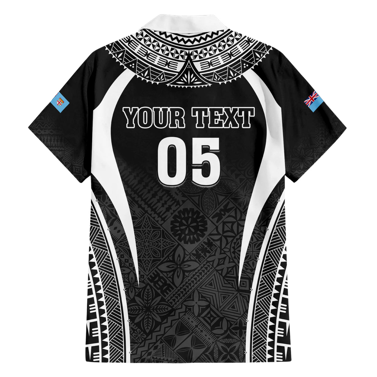 Custom Fiji Rugby Family Matching Short Sleeve Bodycon Dress and Hawaiian Shirt Fijian Warrior Black LT05 - Polynesian Pride