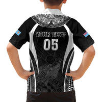 Custom Fiji Rugby Family Matching Summer Maxi Dress and Hawaiian Shirt Fijian Warrior Black LT05 - Polynesian Pride