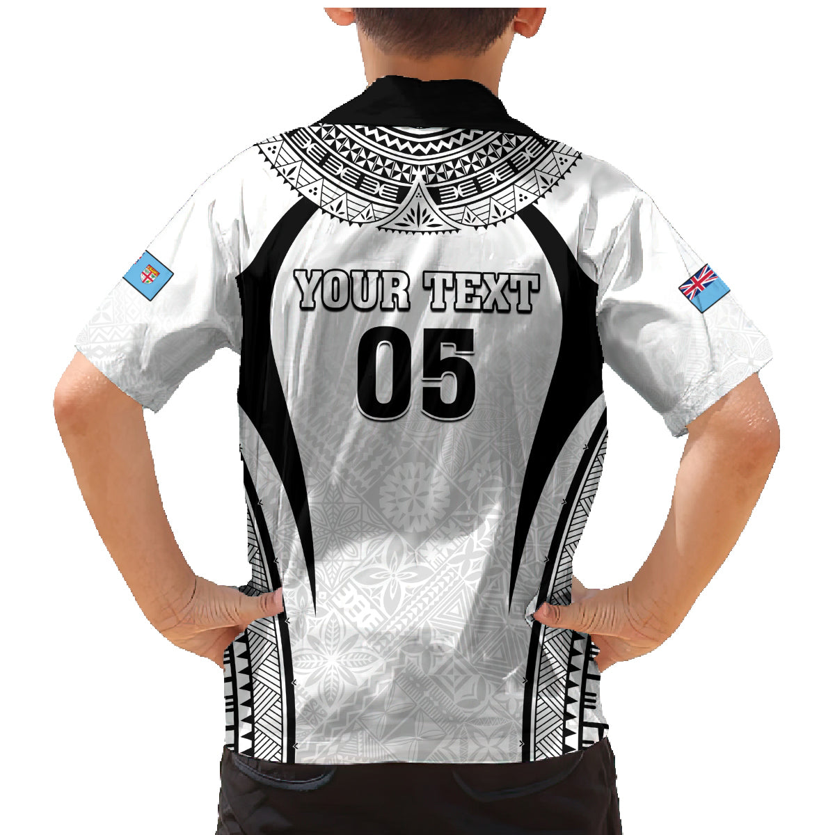 Custom Fiji Rugby Family Matching Mermaid Dress and Hawaiian Shirt Fijian Warrior White LT05 - Polynesian Pride
