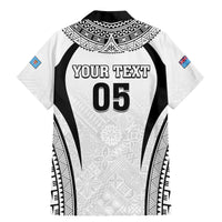 Custom Fiji Rugby Family Matching Mermaid Dress and Hawaiian Shirt Fijian Warrior White LT05 - Polynesian Pride