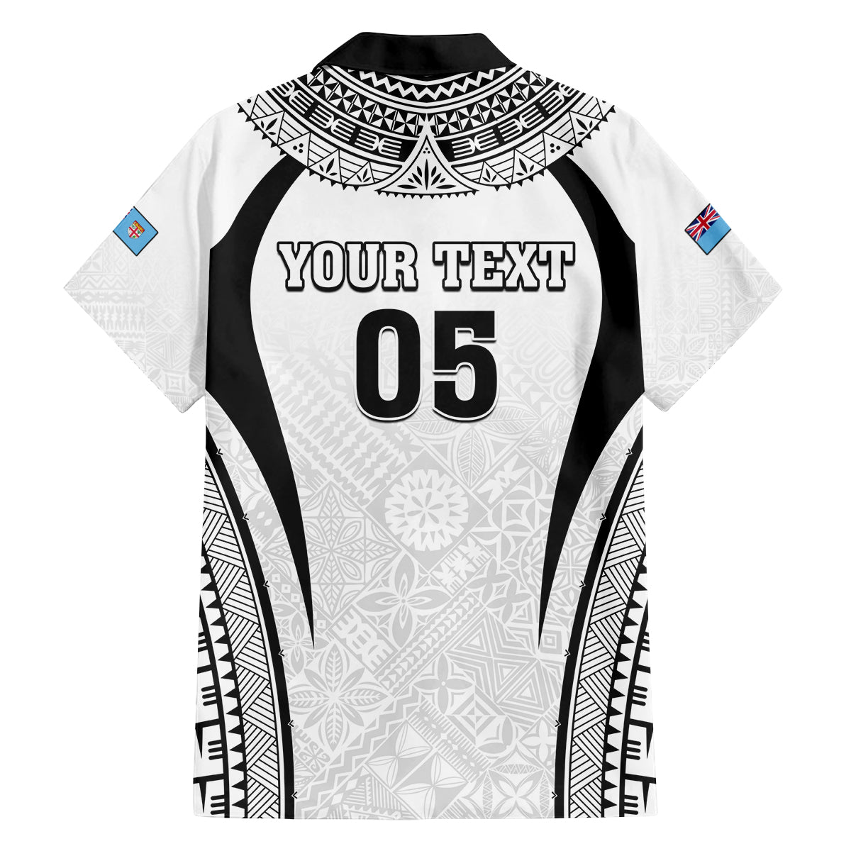 Custom Fiji Rugby Family Matching Puletasi and Hawaiian Shirt Fijian Warrior White LT05 - Polynesian Pride