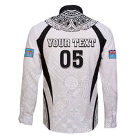 Custom Fiji Rugby Family Matching Puletasi and Hawaiian Shirt Fijian Warrior White LT05 - Polynesian Pride