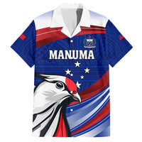 Custom Samoa Rugby Family Matching Off Shoulder Maxi Dress and Hawaiian Shirt Manuma Ptilinopus Perousii LT05 Dad's Shirt - Short Sleeve Blue - Polynesian Pride