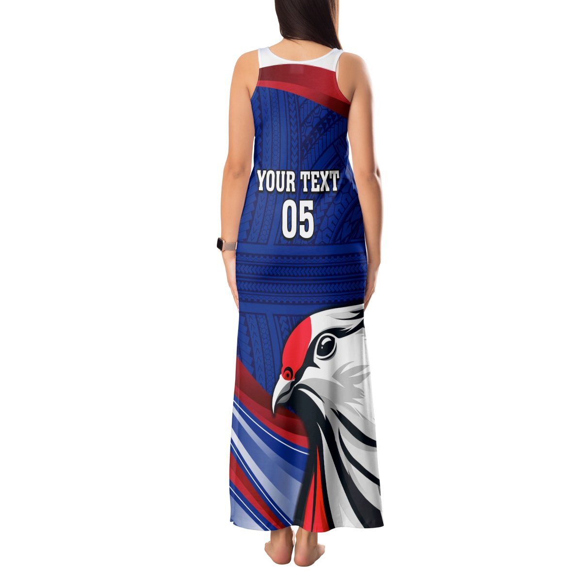 Custom Samoa Rugby Tank Maxi Dress Manuma Ptilinopus Perousii