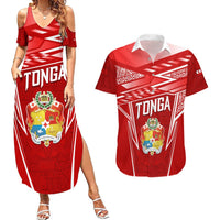 Custom Tonga Rugby Couples Matching Summer Maxi Dress and Hawaiian Shirt Kupesi Ngatu Pattern