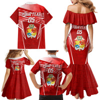 Custom Tonga Rugby Family Matching Mermaid Dress and Hawaiian Shirt Kupesi Ngatu Pattern LT05 - Polynesian Pride