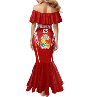 Custom Tonga Rugby Family Matching Mermaid Dress and Hawaiian Shirt Kupesi Ngatu Pattern LT05 - Polynesian Pride