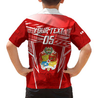 Custom Tonga Rugby Family Matching Off The Shoulder Long Sleeve Dress and Hawaiian Shirt Kupesi Ngatu Pattern LT05 - Polynesian Pride