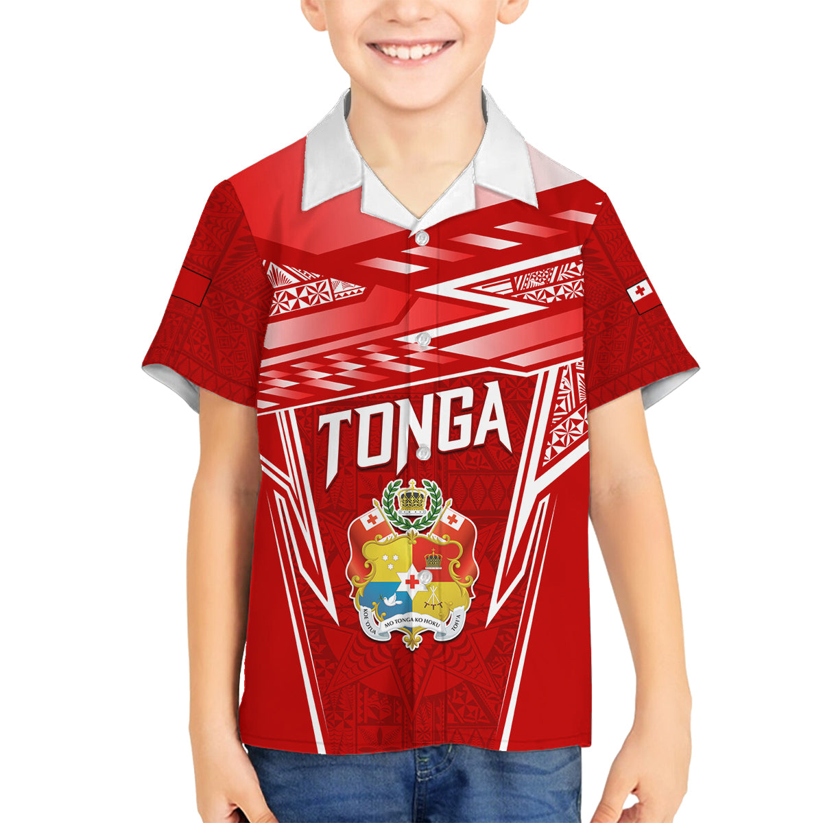 Custom Tonga Rugby Family Matching Tank Maxi Dress and Hawaiian Shirt Kupesi Ngatu Pattern