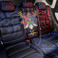 Haiti Philippines Back Car Seat Cover Haitian Coat Of Arms With Filipino Sun LT05 - Polynesian Pride