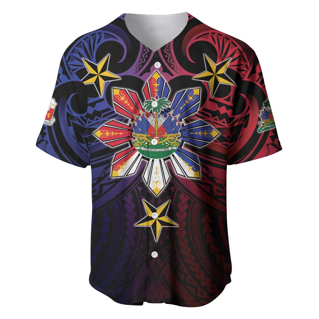 Haiti Philippines Baseball Jersey Haitian Coat Of Arms With Filipino Sun