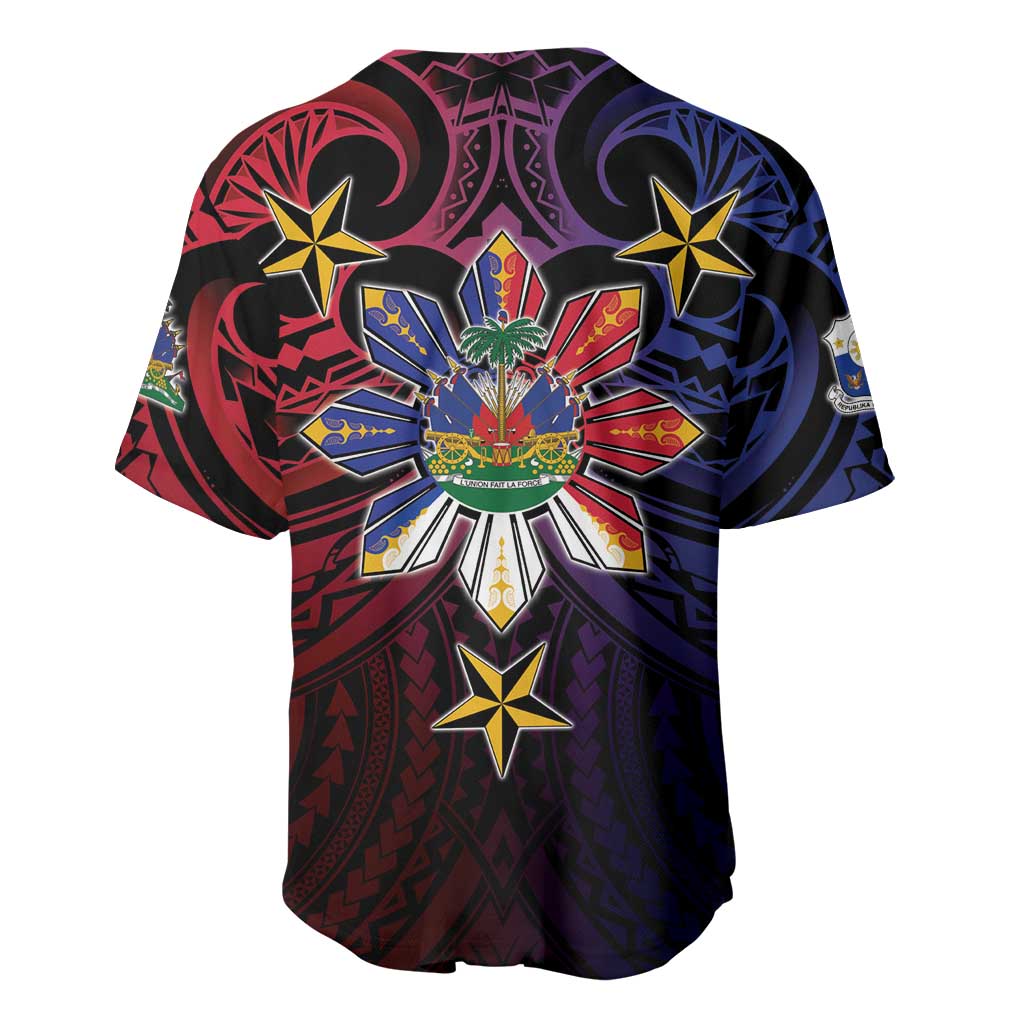 Haiti Philippines Baseball Jersey Haitian Coat Of Arms With Filipino Sun