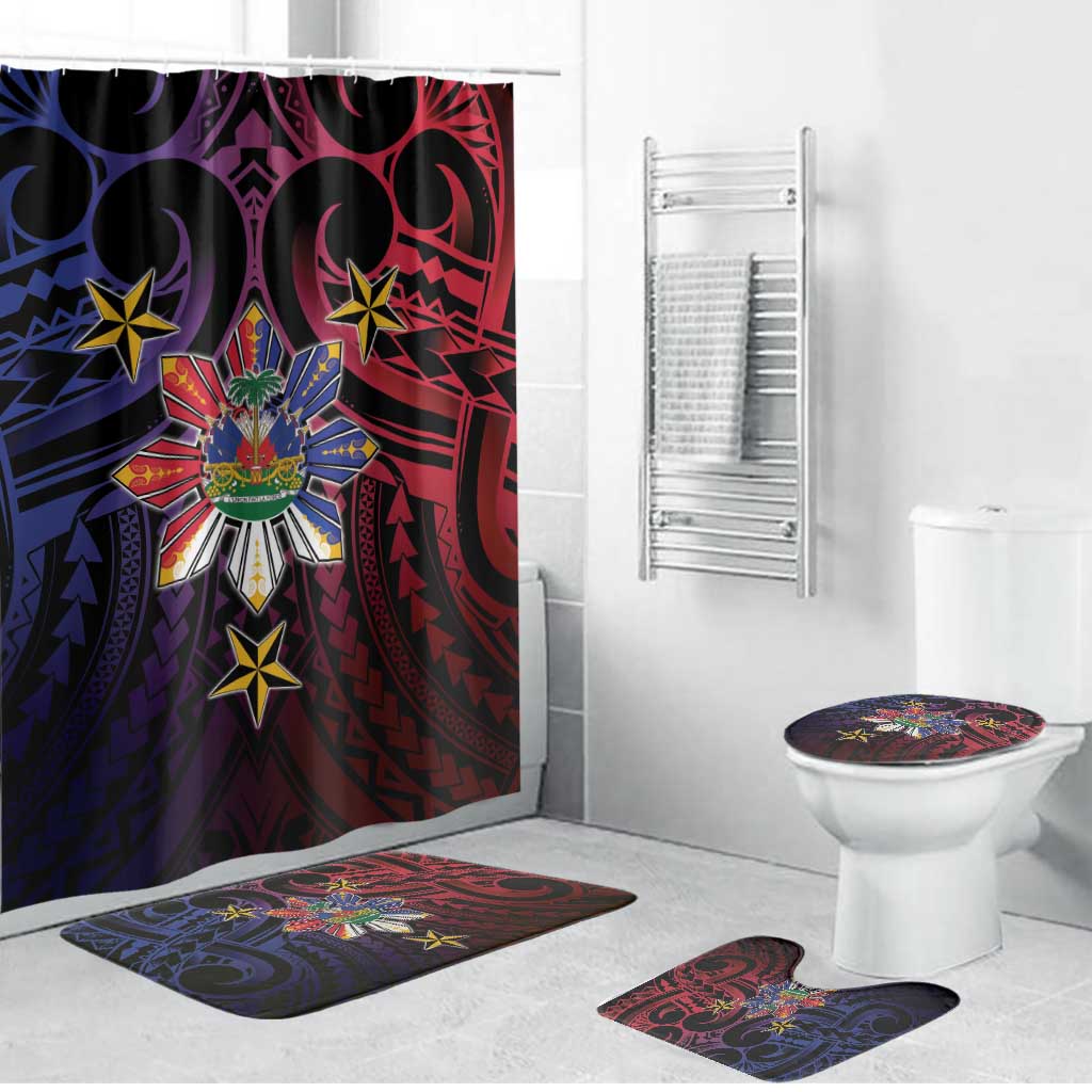 Haiti Philippines Bathroom Set Haitian Coat Of Arms With Filipino Sun