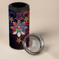 Haiti Philippines 4 in 1 Can Cooler Tumbler Haitian Coat Of Arms With Filipino Sun LT05 - Polynesian Pride