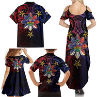 Haiti Philippines Family Matching Summer Maxi Dress and Hawaiian Shirt Haitian Coat Of Arms With Filipino Sun LT05 - Polynesian Pride