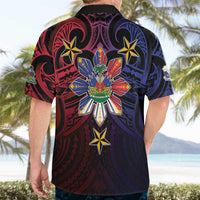 Haiti Philippines Hawaiian Shirt Haitian Coat Of Arms With Filipino Sun LT05 - Polynesian Pride