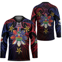 Haiti Philippines Hockey Jersey Haitian Coat Of Arms With Filipino Sun LT05 - Polynesian Pride