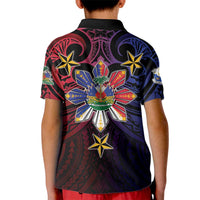 Haiti Philippines Kid Polo Shirt Haitian Coat Of Arms With Filipino Sun LT05 - Polynesian Pride