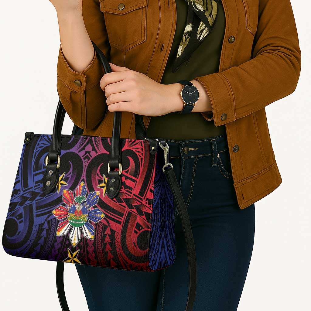 Haiti Philippines Leather Bag Haitian Coat Of Arms With Filipino Sun