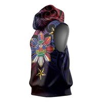 Haiti Philippines Sleeveless Hoodie Haitian Coat Of Arms With Filipino Sun LT05 - Polynesian Pride