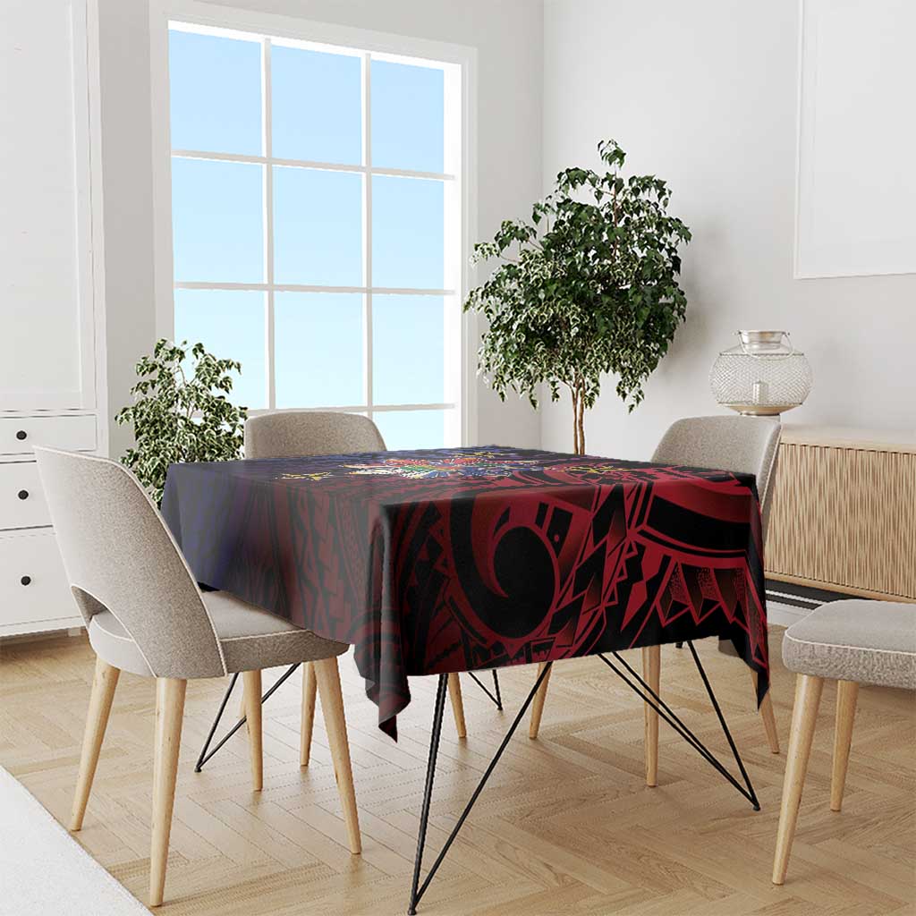 Haiti Philippines Tablecloth Haitian Coat Of Arms With Filipino Sun