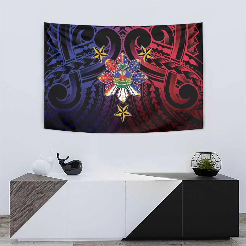 Haiti Philippines Tapestry Haitian Coat Of Arms With Filipino Sun
