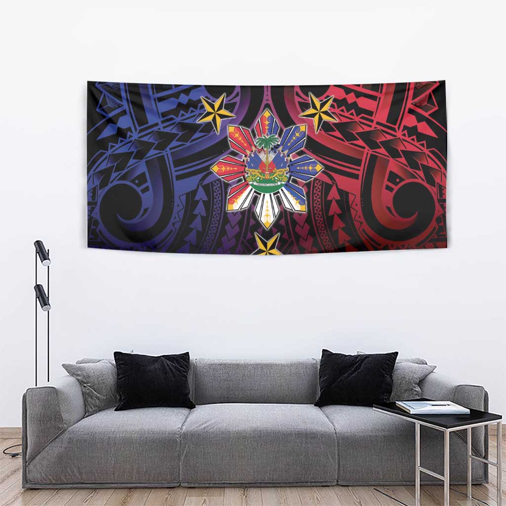 Haiti Philippines Tapestry Haitian Coat Of Arms With Filipino Sun
