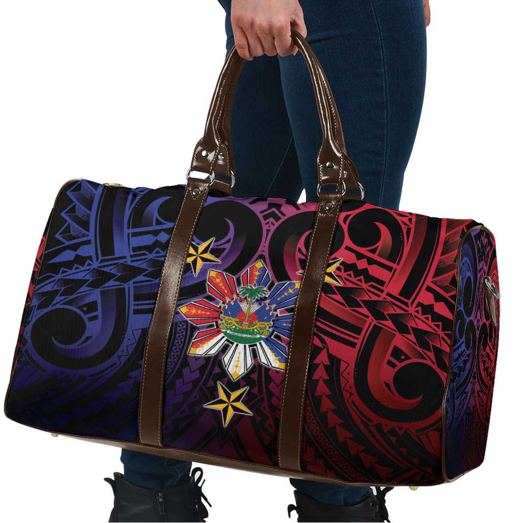 Haiti Philippines Travel Bag Haitian Coat Of Arms With Filipino Sun LT05 - Polynesian Pride