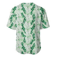 Hawaii Ti Leaf Maile Tuberose Lei Baseball Jersey With Hanalei Leaf Green