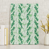 Hawaii Ti Leaf Maile Tuberose Lei Canvas Wall Art With Hanalei Leaf Green