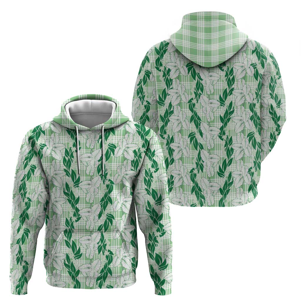 Hawaii Ti Leaf Maile Tuberose Lei Hoodie With Hanalei Leaf Green LT05 - Polynesian Pride