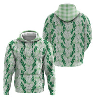 Hawaii Ti Leaf Maile Tuberose Lei Hoodie With Hanalei Leaf Green LT05 - Polynesian Pride