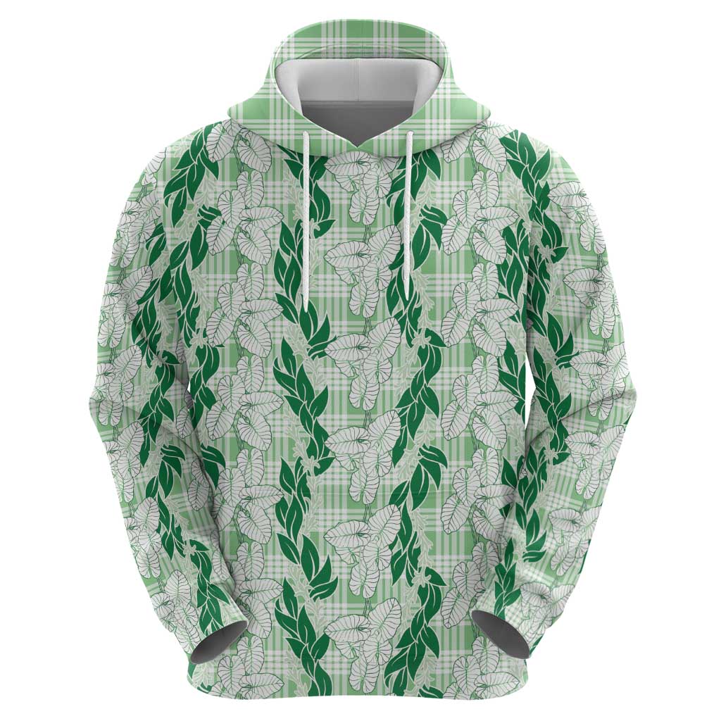 Hawaii Ti Leaf Maile Tuberose Lei Hoodie With Hanalei Leaf Green LT05 - Polynesian Pride