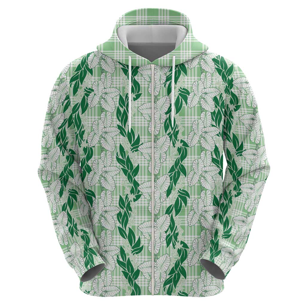 Hawaii Ti Leaf Maile Tuberose Lei Hoodie With Hanalei Leaf Green LT05 - Polynesian Pride