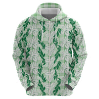 Hawaii Ti Leaf Maile Tuberose Lei Hoodie With Hanalei Leaf Green LT05 - Polynesian Pride