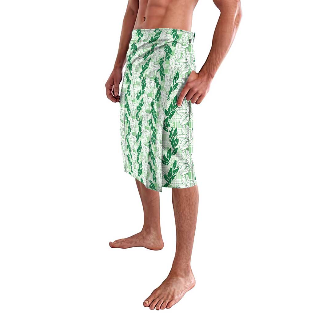 Hawaii Ti Leaf Maile Tuberose Lei Lavalava With Hanalei Leaf Green