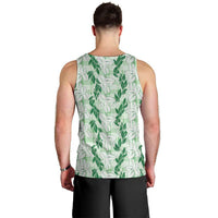 Hawaii Ti Leaf Maile Tuberose Lei Men Tank Top With Hanalei Leaf Green