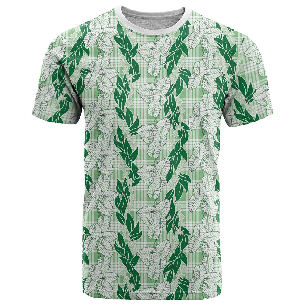 Hawaii Ti Leaf Maile Tuberose Lei T Shirt With Hanalei Leaf Green