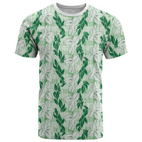 Hawaii Ti Leaf Maile Tuberose Lei T Shirt With Hanalei Leaf Green