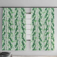 Hawaii Ti Leaf Maile Tuberose Lei Window Curtain With Hanalei Leaf Green