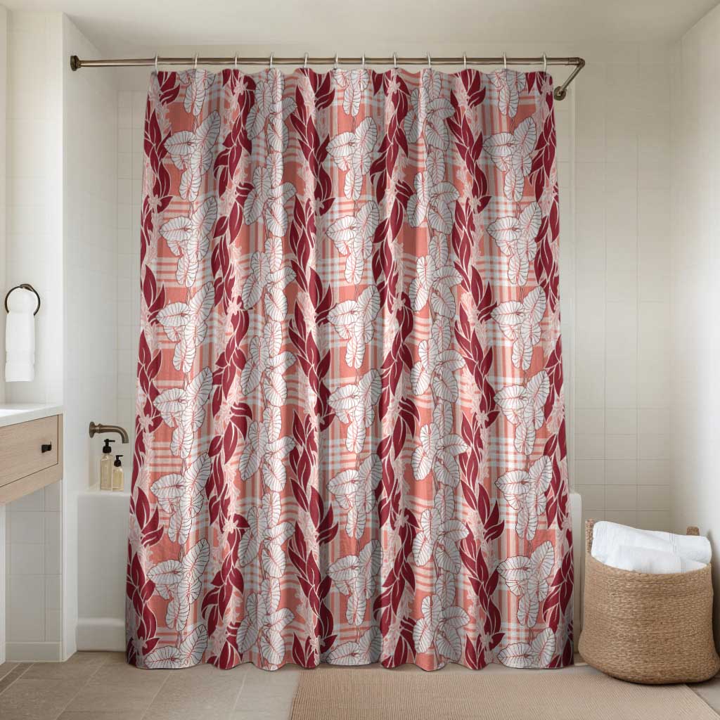 Hawaii Ti Leaf Maile Tuberose Lei Bathroom Set With Hanalei Leaf Red