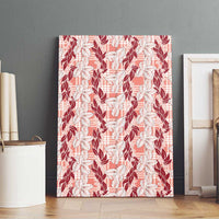 Hawaii Ti Leaf Maile Tuberose Lei Canvas Wall Art With Hanalei Leaf Red