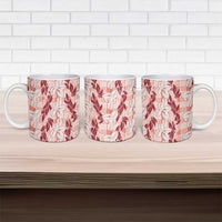 Hawaii Ti Leaf Maile Tuberose Lei Ceramic Mug With Hanalei Leaf Red