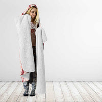 Hawaii Ti Leaf Maile Tuberose Lei Hooded Blanket With Hanalei Leaf Red