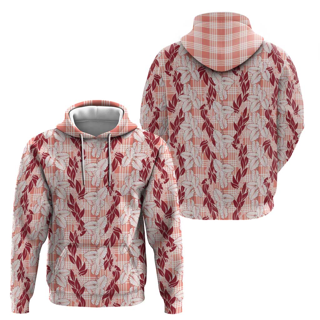 Hawaii Ti Leaf Maile Tuberose Lei Hoodie With Hanalei Leaf Red LT05 - Polynesian Pride