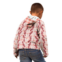 Hawaii Ti Leaf Maile Tuberose Lei Kid Hoodie With Hanalei Leaf Red LT05 - Polynesian Pride
