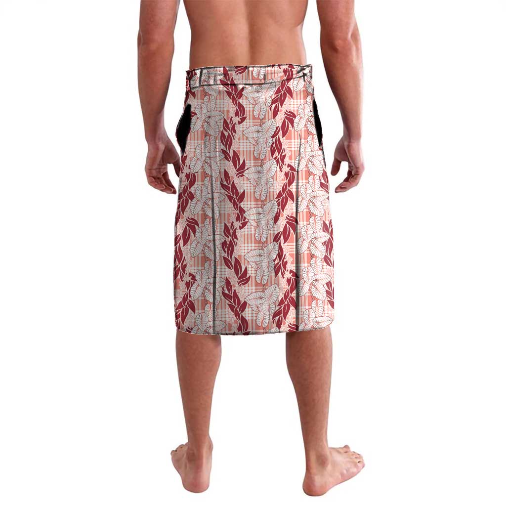Hawaii Ti Leaf Maile Tuberose Lei Lavalava With Hanalei Leaf Red